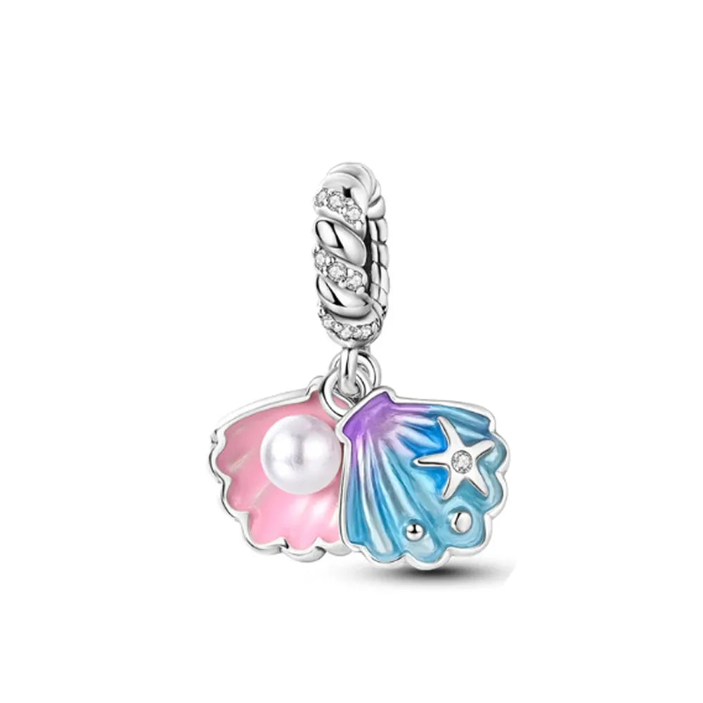 New 925 Silver Octopus crab Charm Bead Sea turtle starfish Seahorse dolphin Pendant Fit Original Bracelet Women DIY Jewelry Gift