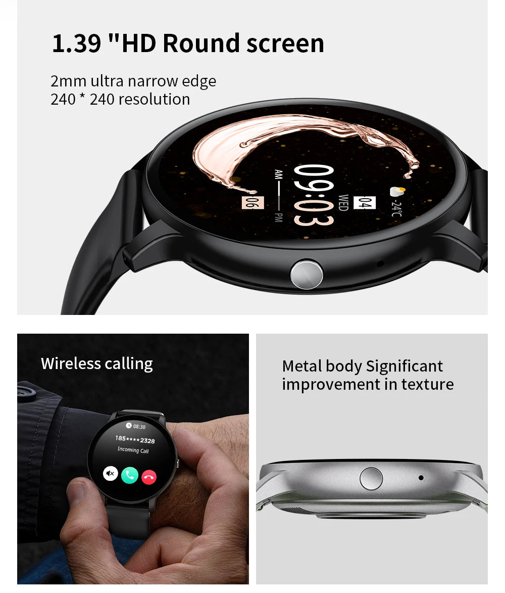 Bluetooth Call Smart Watch Women Custom Dial Watches Men Sports Fitness Tracker Heart Rate Smartwatch For Android iOS