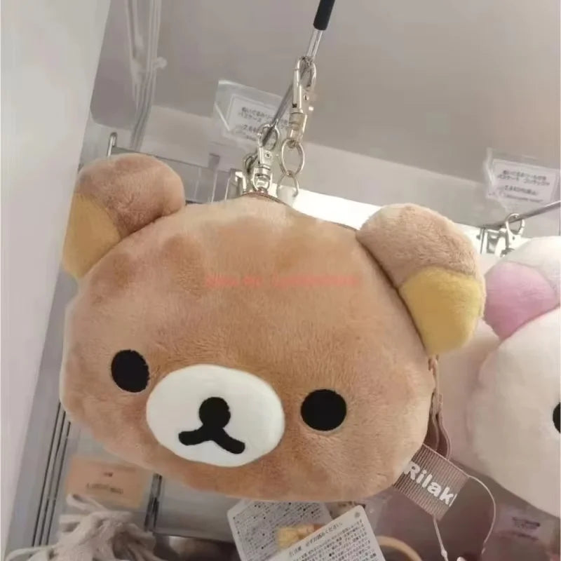 Hot Sale Anime Rilakkuma Expansion Wallet Purse Cartoon Bear Face Small Short Wallets Girls Cute Purses Money Clips Bag Toy gift