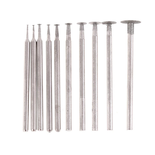 10Pcs Grinding Bit Dremel Accessory 2.35mm Ultra-Thin T Head Shank Mounted Point Stone Jade Carve Polish Engrave Tool