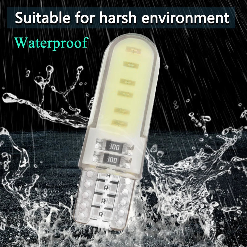 2/4/6/8/10/20 Pcs, T10 W5W LED Bulbs, Car Interior Dome Maps Trunk License Plate Lights, 12V COB-12SMD 7500K White Yellow Red Blue