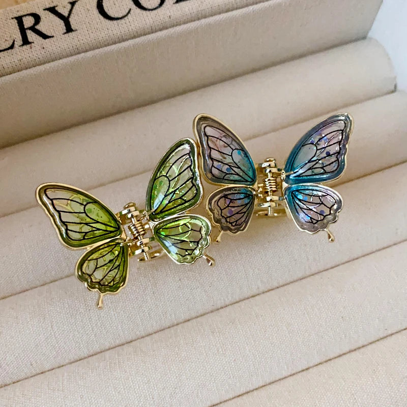 Mini Butterfly Hair Claws for Women Ladies Small Ponytail Braid Hair Claw Clips Girl Fashion Shark Clip Hair Accessories Sets