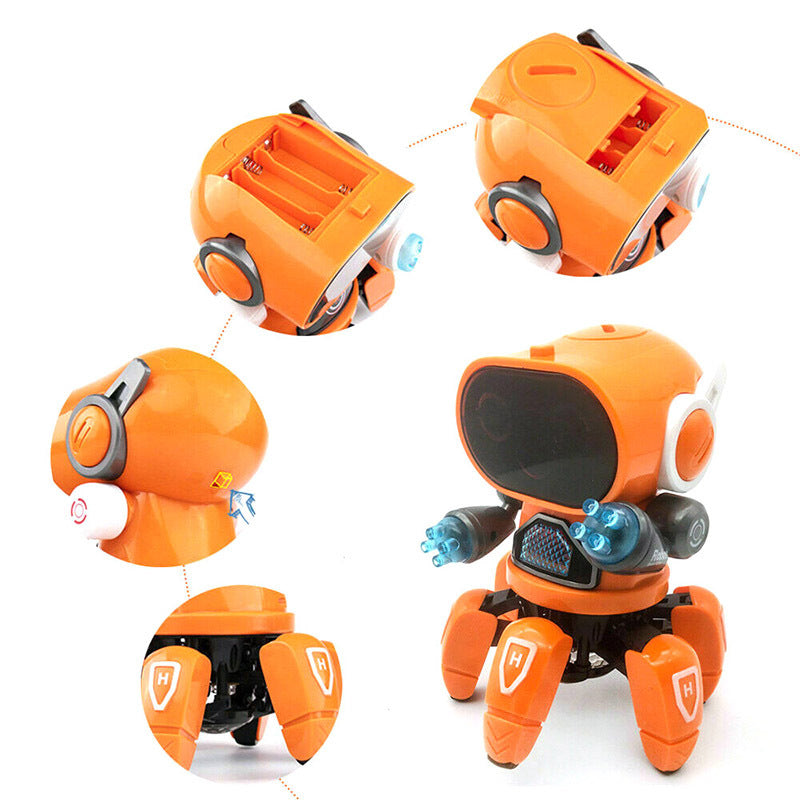 Dance Music 6 Claws Robot Octopus Spider Robots Vehicle Birthday Gift Toys for Children Kids Early Education Baby Toy Boys Girls