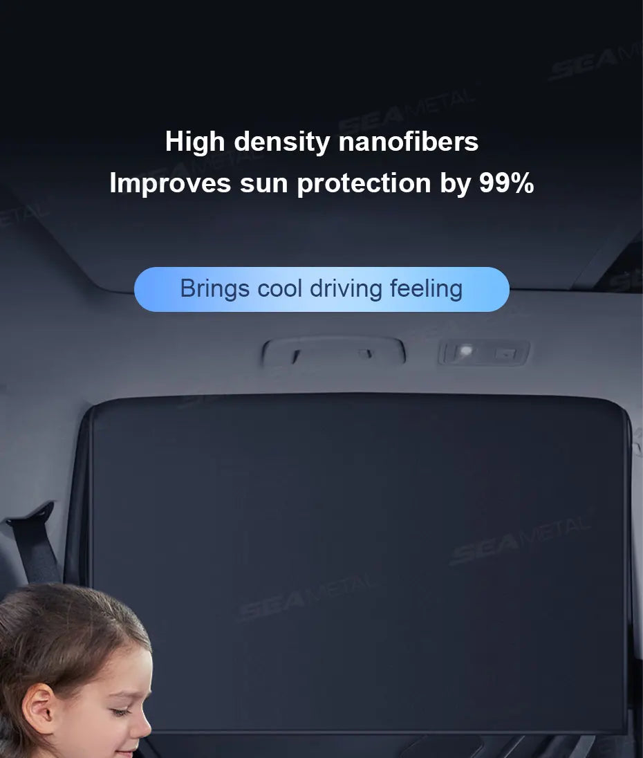 SEAMETAL Magnet Car Side Window Curtain Summer Cooling Car Sunshades UV Protector for Front/Back Window Car Styling Accessories