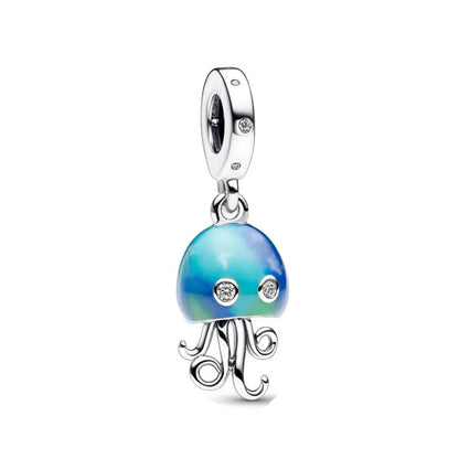 New Hot Selling Blue Pentagram, Butterfly Bead Turtle, Fish Pendant Suitable for European Original Bracelet DIY Exquisite Jewelry