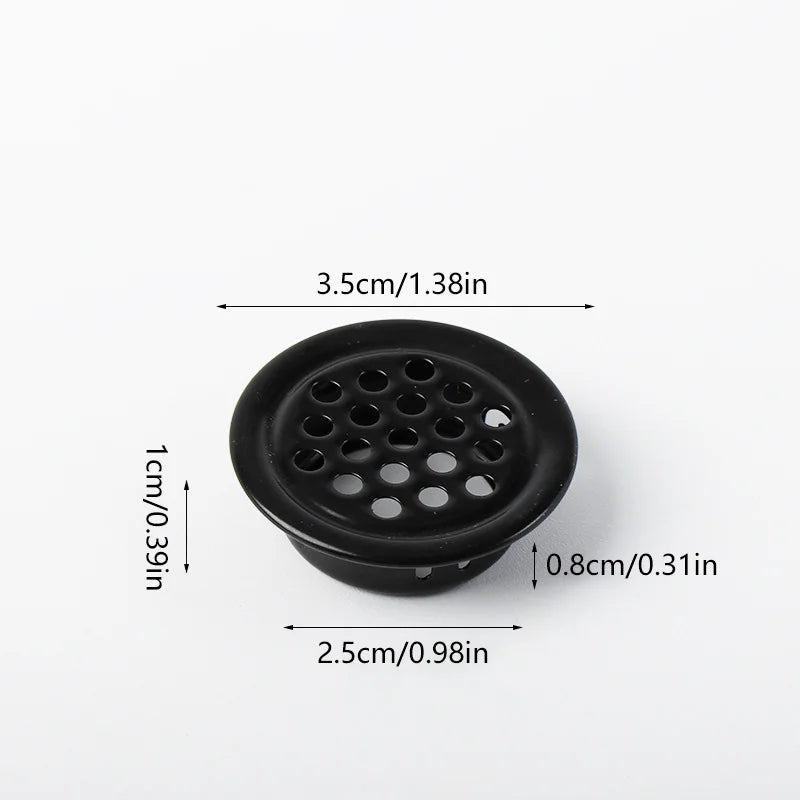1Pc, Round Stainless Steel  Ventilation Cover, Louver Air Vent Grill Mesh Hole Cover For Wardrobe Cabinet, Furniture Accessories