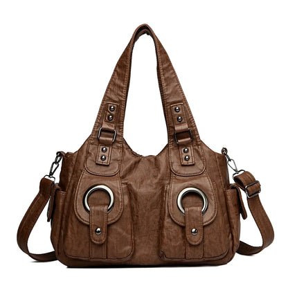Luxury Designer Handbag Women High capacity Vintage Soft Leather Ladies Casual Large Capacity Shoulder Crossbody Bag Travel Sac
