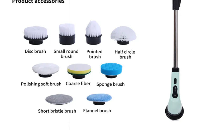 9-in-1 Multifunctional Wireless Electric Cleaning Brush Household Kitchen Bathroom Brush USB Handheld Rotating Cleaning tools