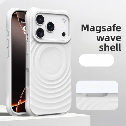 Official Phone Case For iPhone Air 17 16 15 14 Pro Max Water Ripple Silicone For Magsafe Wireless Charge Magnetic Soft Cover