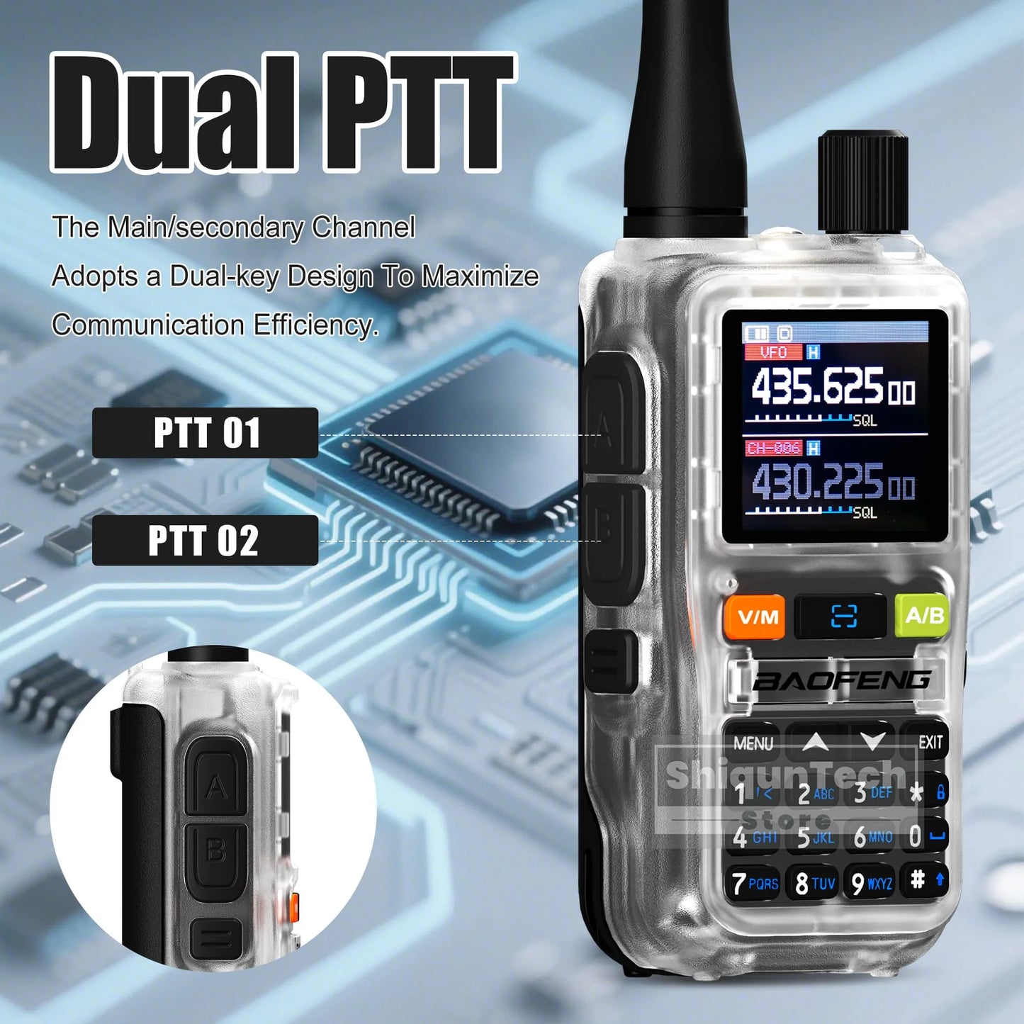 Baofeng UV 5R Mini Walkie Talkie Banda Aérea UHF/VHF Doble Vigilancia Doble PTT Programación Bluetooth Tipo-C Camping Radioaficionado Actualización 5R