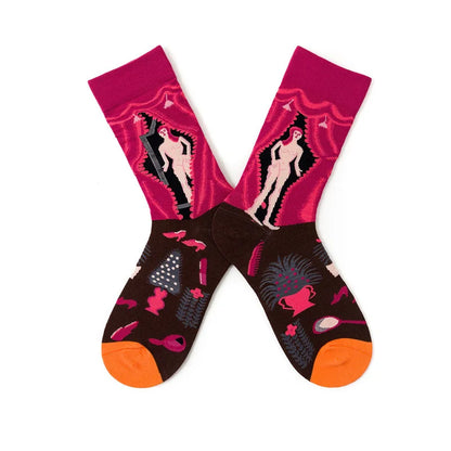 New cotton socks high-quality men's and women's British style casual Harajuku fashion novelty literary couple sexy socks