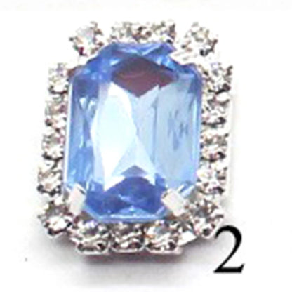 10Pcs, 15*20mm Metal Rectangle Rhinestone Sewing Accessories, DIY Clothing Hair Jewelry Decorative Accessories