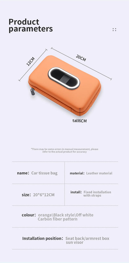 Car sun visor tissue box, seat back car mounted tissue box, car mounted armrest box, high-end storage decoration sanitary paper box