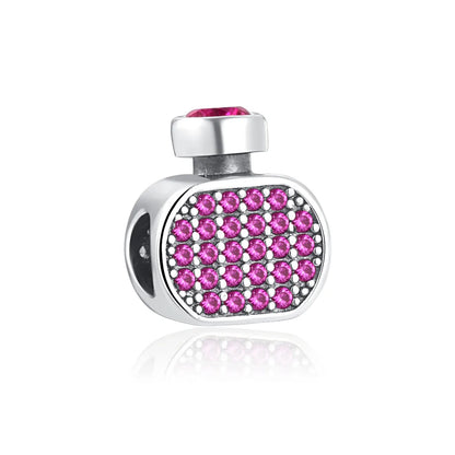 Pink Bead Bag Perfume Lipstick high heels Pendant fit Original Bracelet Accessories DIY Jewelry Women 925Silver Gift Trunk Charm