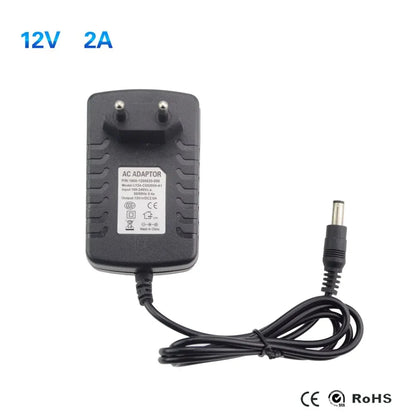 12 Volt Power Supply Transformer, AC 110V 220V  To DC 12V, EU US Power Adapter, Power Source Charger Converter DC12V 1A 2A 3A LED Driver