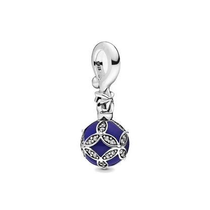 Nuevo colgante de plata 925 compatible con pulsera original, joyas para mujer, serie azul, colgante de pulpo, delfín, búho, camaleón