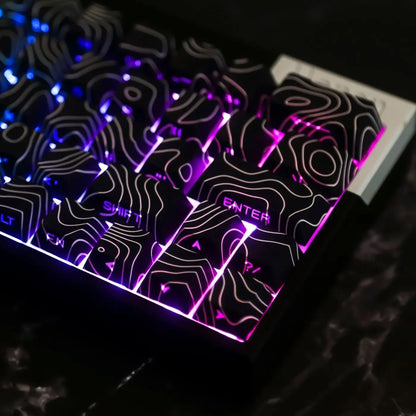 Contour 4.0 Side Engraved Keycap PBT Translucent 97 Key Gaming Mechanical Keyboard Key Cap White For Magnetic Switch F75 GMK87