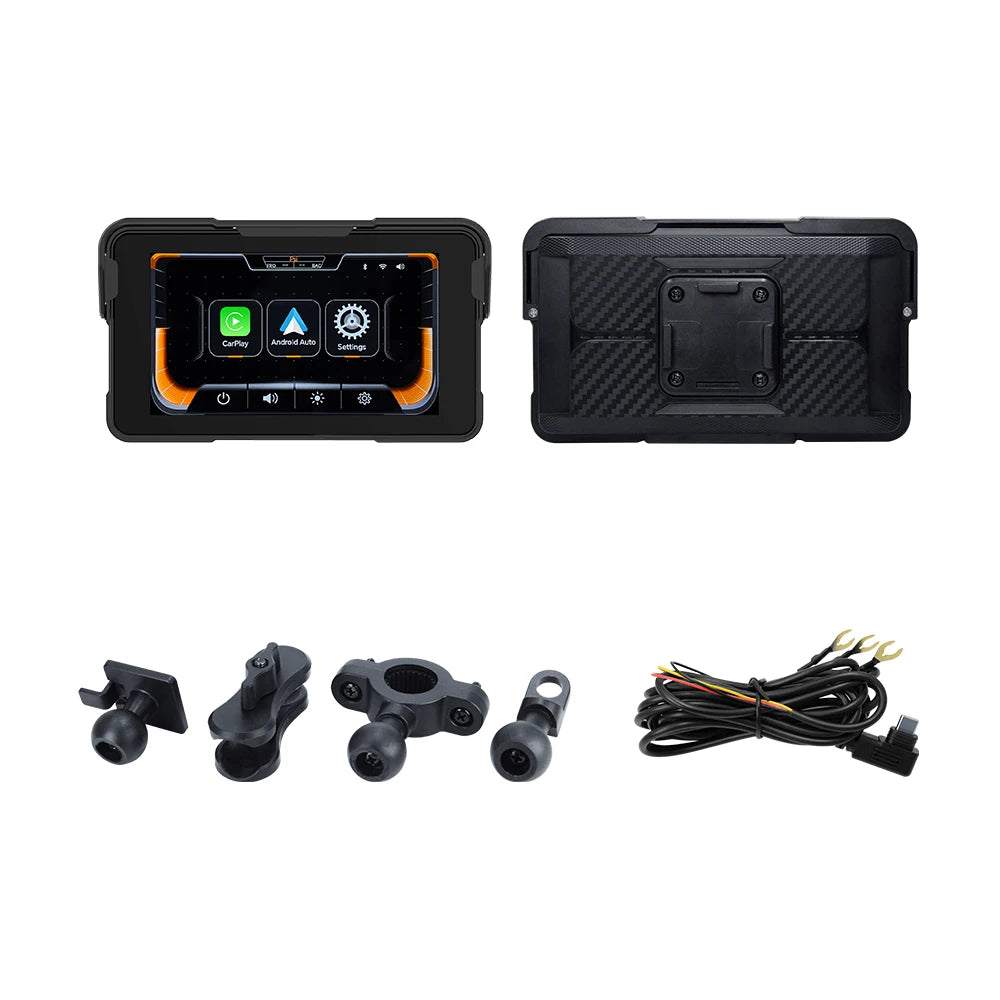 EKIY 5 inch GPS Navigation Motorcycle Wireless Carplay Android Auto IPX67 Waterproof Portable Screen BT Moto Motorbike Monitor