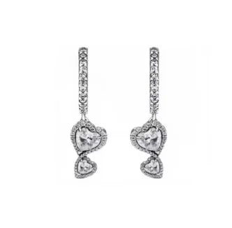 New 925 Silver bow Heart-shaped Ring Necklace Suitable for Valentine's Day,Holiday Gifts for Women DIY High-end ,Fashion Jewelry