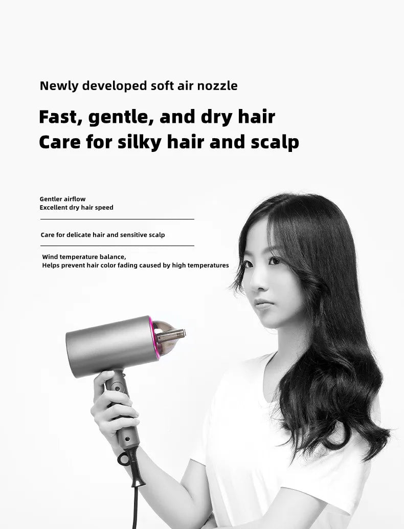 Popular Foldable Hair Dryer 1800W Blue Light Negative Ion Super Silent US/EU/UK Plug 110V/220V Home Barber Recommended