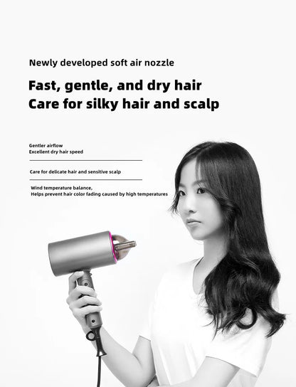 Popular Foldable Hair Dryer 1800W Blue Light Negative Ion Super Silent US/EU/UK Plug 110V/220V Home Barber Recommended