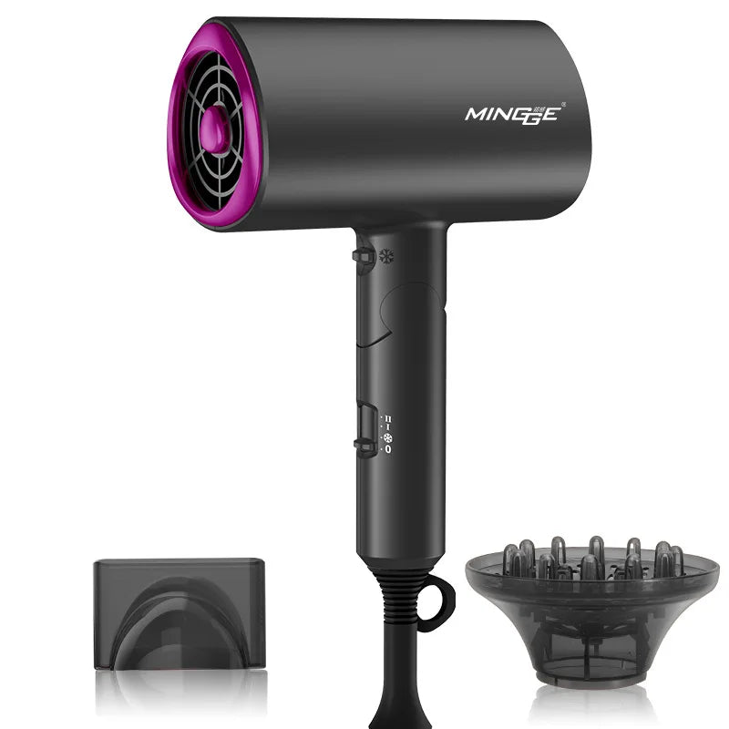 Popular Foldable Hair Dryer 1800W Blue Light Negative Ion Super Silent US/EU/UK Plug 110V/220V Home Barber Recommended
