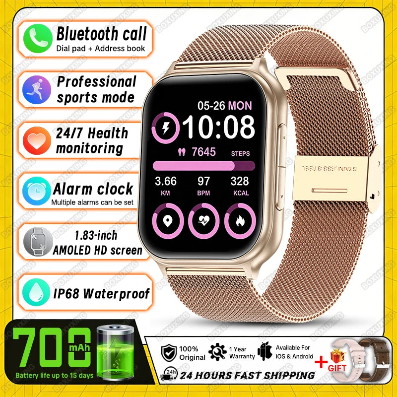 2026 New Smartwatches for Men and Women, Sports Fitness Tracker, IP68 Waterproof, Built-in 24H Heart Rate, 700 mAh Battery, Call Smart Watch