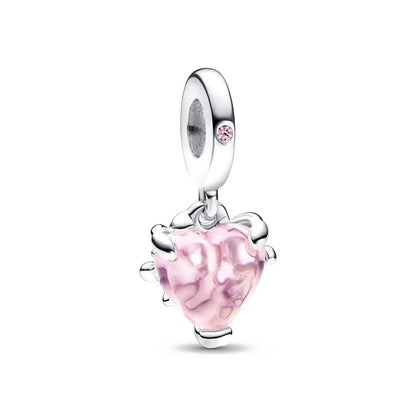 Hot Selling 925 Silver Pink Cake, Dog Paw, Luggage, Cup Bead Pendant Suitable for European Original Bracelet DIY Exquisite Jewelry