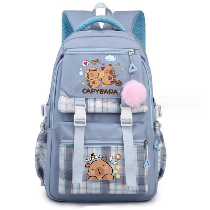Backpack Lovely Capybara Print Women Laptop Computer Large Capacity School Backpacks for Girls Teenage Packsack 4 Color Gift