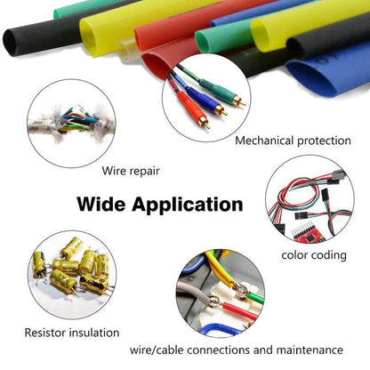 164/328/530/560/580/800PCS Heat Shrink Tubing 2:1 Electrical Wire Cable Wrap Assortment Electric Insulation Heat Shrink Tube Kit