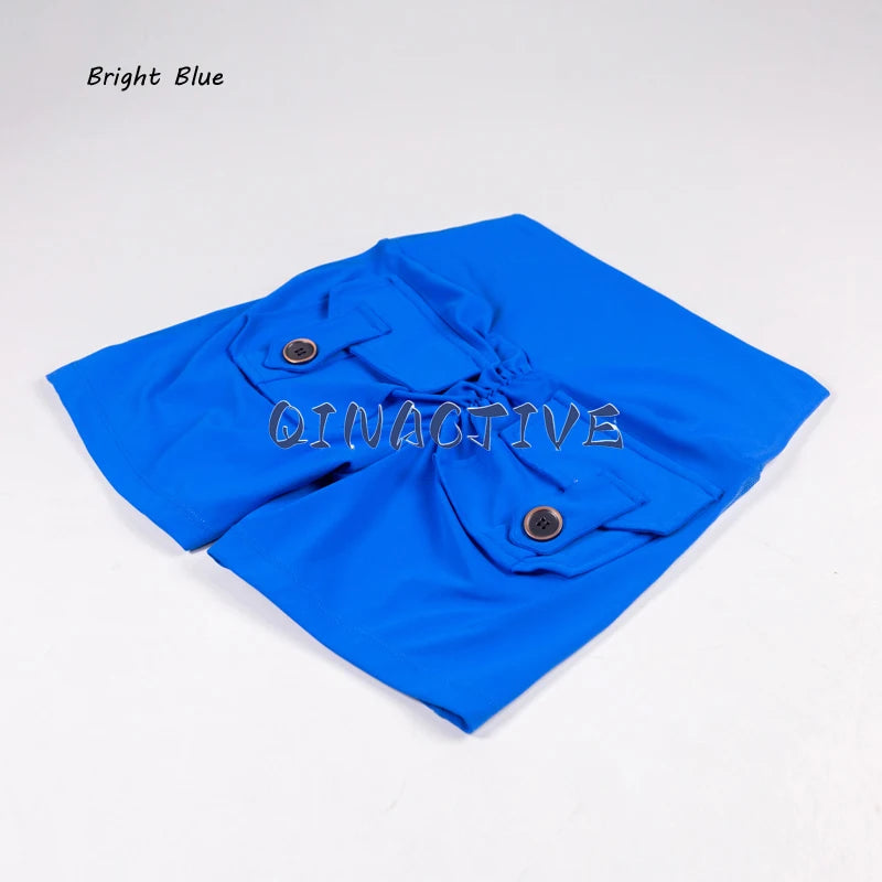 Pantalones Cortos de Yoga QINACTIVE para Mujer con Bolsillos, Fruncidos en los Glúteos, Mallas de Gimnasio de Cintura Alta con Efecto Push Up, Pantalones Cortos Deportivos Sexy para Glúteos, Fitness