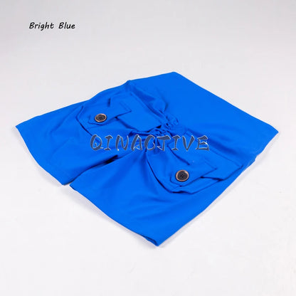 Pantalones Cortos de Yoga QINACTIVE para Mujer con Bolsillos, Fruncidos en los Glúteos, Mallas de Gimnasio de Cintura Alta con Efecto Push Up, Pantalones Cortos Deportivos Sexy para Glúteos, Fitness
