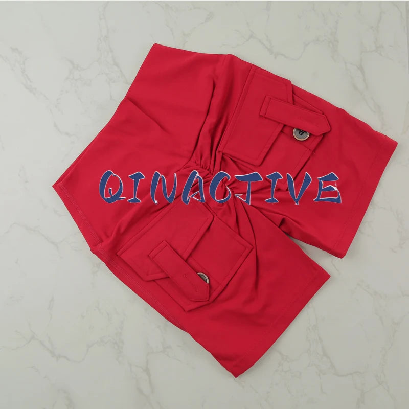 Pantalones Cortos de Yoga QINACTIVE para Mujer con Bolsillos, Fruncidos en los Glúteos, Mallas de Gimnasio de Cintura Alta con Efecto Push Up, Pantalones Cortos Deportivos Sexy para Glúteos, Fitness
