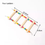 Natural Wood Birds Pets Parrots Ladders Climbing Toy Hanging Colorful Balls Parrot Swing Toys for Conures Parakeets Cockatiels