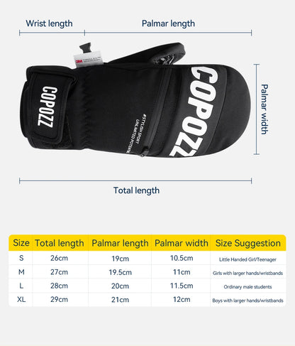 COPOZZ Upgrade Thicken Ski Gloves Winter Men Women 3M Thinsulate Thermal Snowboard Gloves Waterproof Warm Mittens Ski Gloves