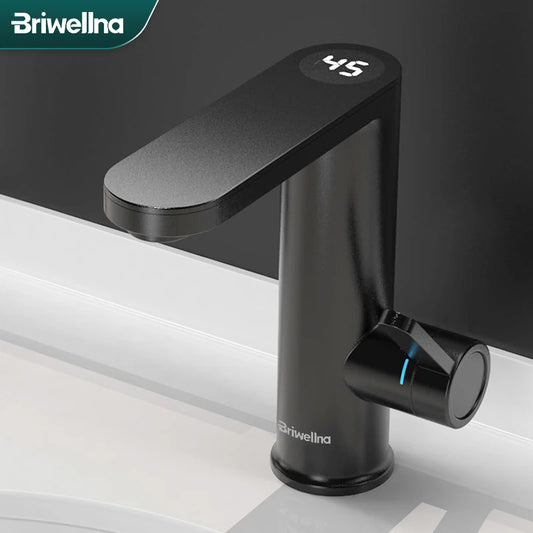 Briwellna Electric Water Heater Hot Water Faucet 2-in-1 Basin Tap Tankless Geyser 220V Instant Water Heater Faucet For Home