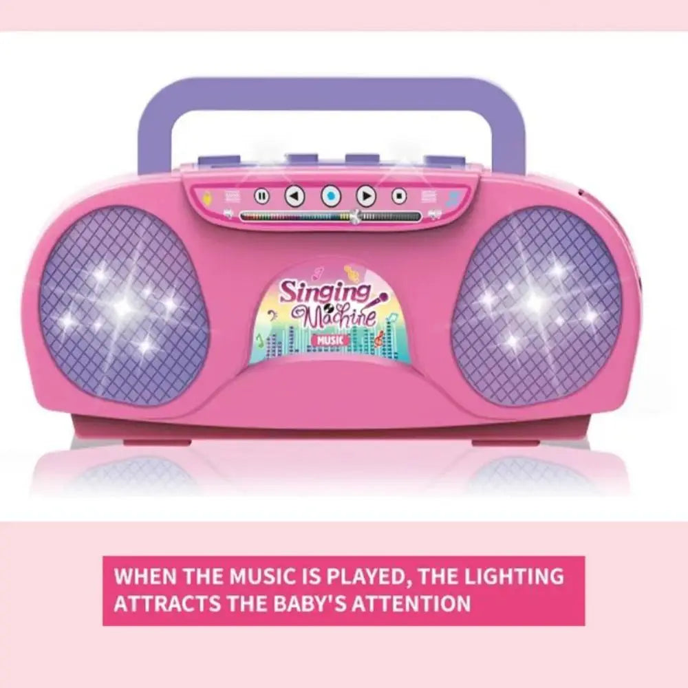 Kid Karaoke Singing Machine with Microphone Portable Musical Instrument with Light Educational Toy Girl Boy Party Birthday Gift