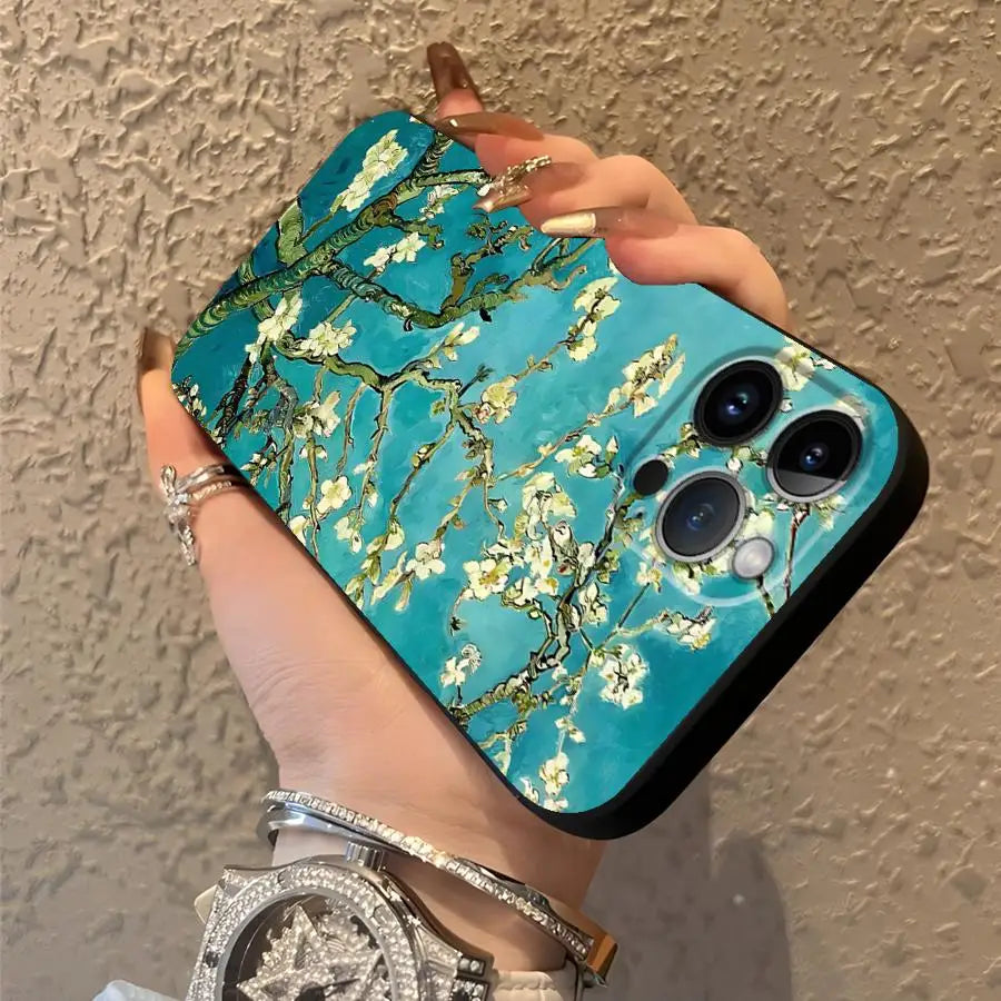 Soft Back Phone Cover Case for iPhone 7 8 12 11 15 Plus X XS XR SE 13 Mini 17 16 Pro Max 14 17Air Van Gogh
