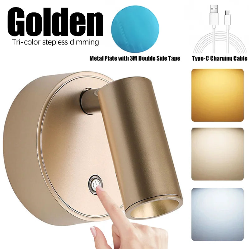 LED Magnetic Wall Lamp, USB Rechargeable, Touch Switch, Adjustable Brightness, Ideal for Bedroom, Dining Room, Party, Art Decor