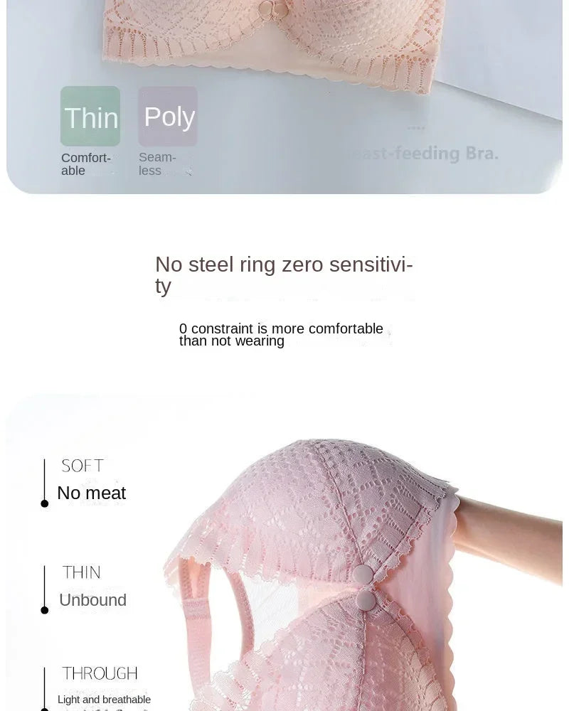 Front Button Maternity Nursing Bra Adjustable Gathered Underwear Comfortable Breastfeeding Bra for Feeding Pregnant Women Clothes