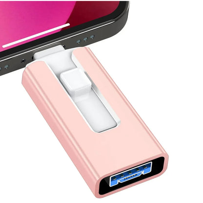 New 4 in1 512GB 256GB for iPhone USB 3.0 Flash Drive 2TB 1TB Android TYPE-C PenDrive Mobile Micro USB Memory Stick Drive