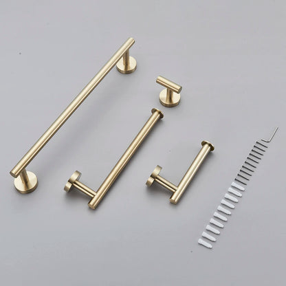 Brushed Gold Bathroom Accessories Towel Bar Bath Robe Hook Bathroom Hardware Set Shelf for Towels Paper Tissue Holder