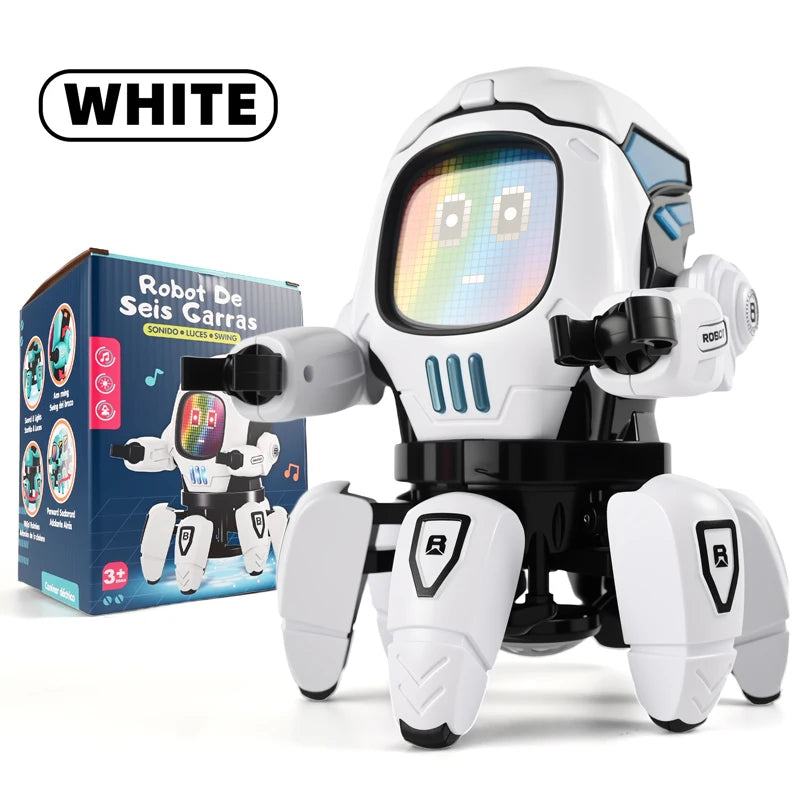 Dance Music 6 Claws Robot Octopus Spider Robots Vehicle Birthday Gift Toys for Children Kids Early Education Baby Toy Boys Girls