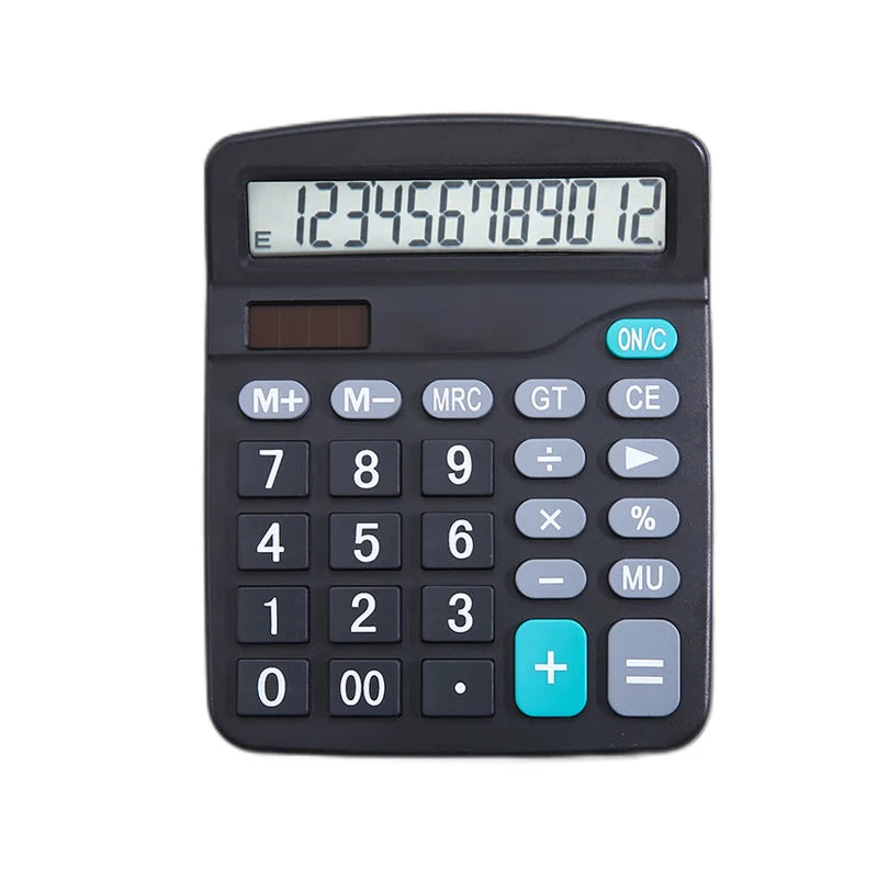 12-Digit Electronic Calculator Solar Calculator Dual Power Supply Calculator for Home Office School Financial Accounting Tools