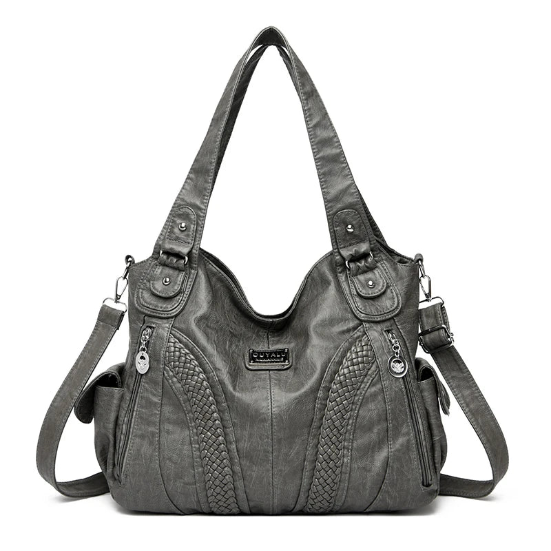 Luxury Designer Handbag Women High capacity Vintage Soft Leather Ladies Casual Large Capacity Shoulder Crossbody Bag Travel Sac