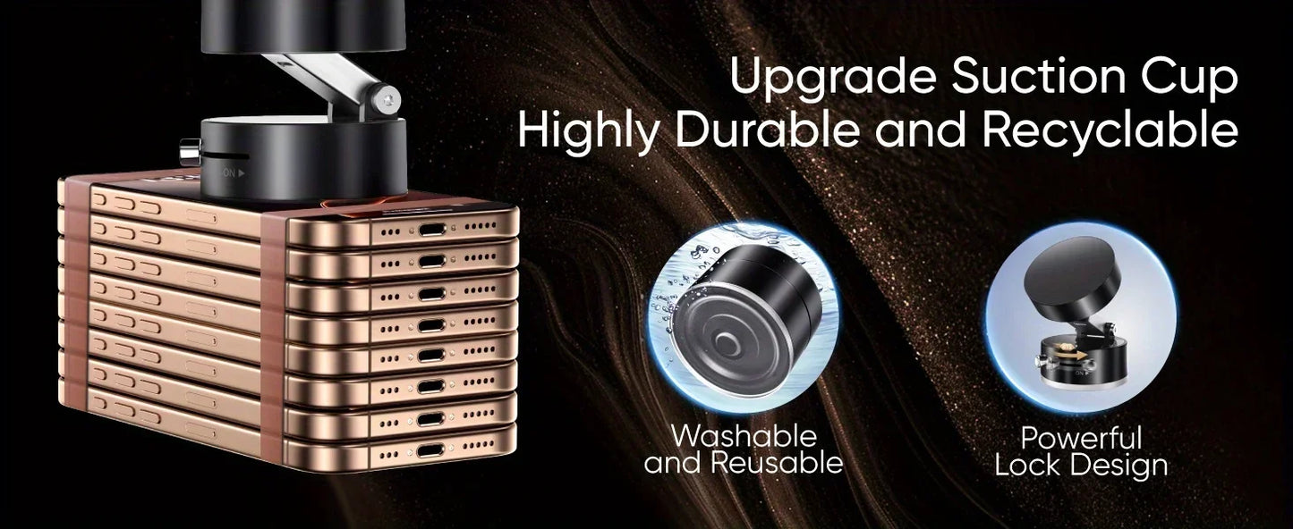 Upgraded 360° Vacuum Magnetic Phone Holder, Magnetic Car Phone Mount, Hands-Free Suction Cup Phone Holder for Car/ Gym/ Mirror