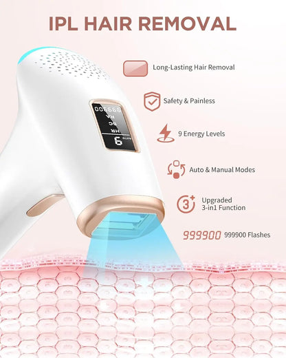 999900 Flashes IPL Hair Removal Safe Permanent Painless Epilator Face Body Arms Leg Whole Body Treament For Men Women Home Use
