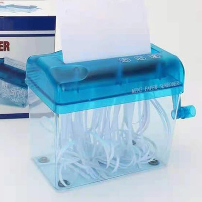 Portable Manual Paper Shredder Easy to Use with Transparent Plastic Window Bin Suitable for Home Office Shelf
