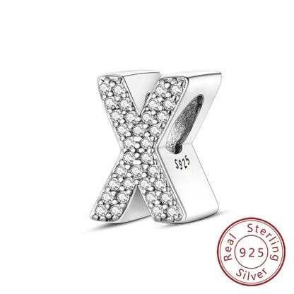 925 Sterling Silver 26 Letters Charms A-Z Alphabet Beads Fit Original Bracelet for Women Girl DIY Fine Jewelry Gift