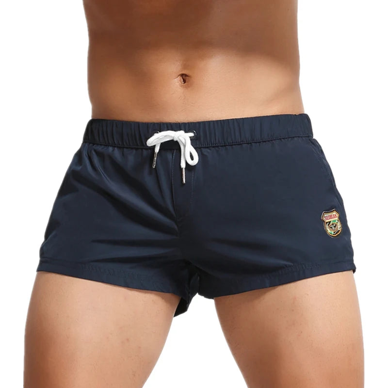 Men's Summer Beach Shorts, Swimwear Trunks Board Short Pants, Male Gym Shorts, Swim Surf Fitness Quick Dry Shorts, SEOBEAN